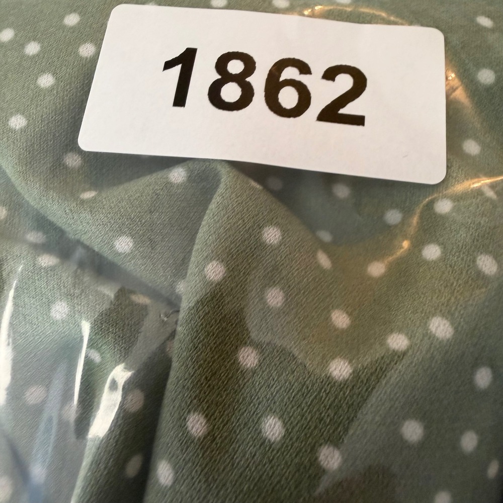 Simplee Sage Green Polka Dot Smocked Maxi Dress Ruffle Hem Boho Cottage Size L - Picture 13 of 13